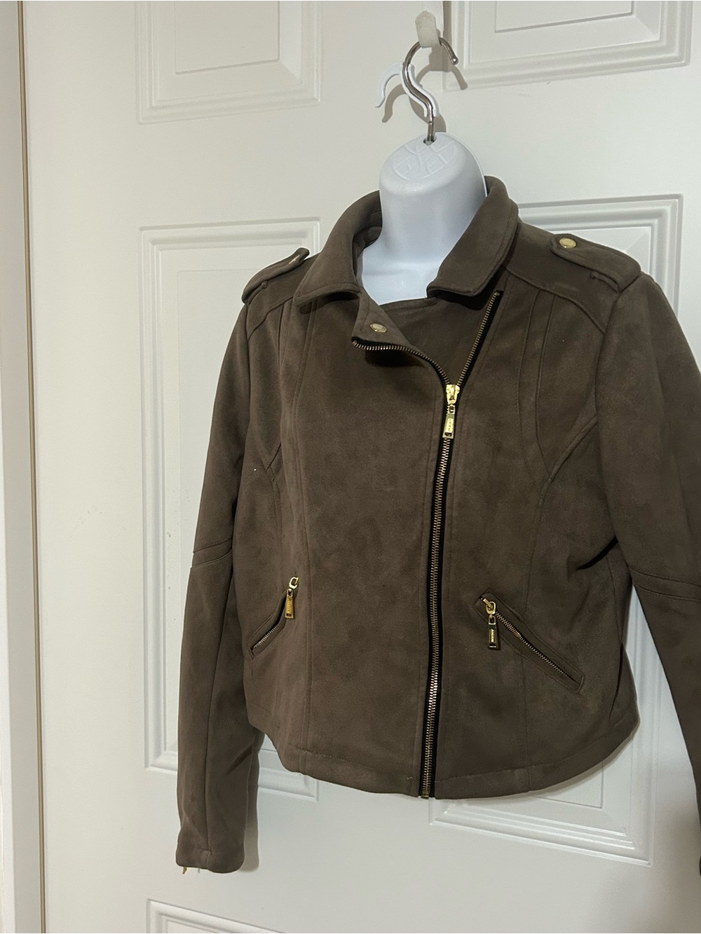 Jou Jou brown suede feel bomber jacket